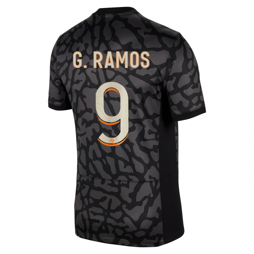 Kinderen Gonçalo Ramos #9 Zwart Thuisshirt Derde Tenue 2023/24 T-Shirt België