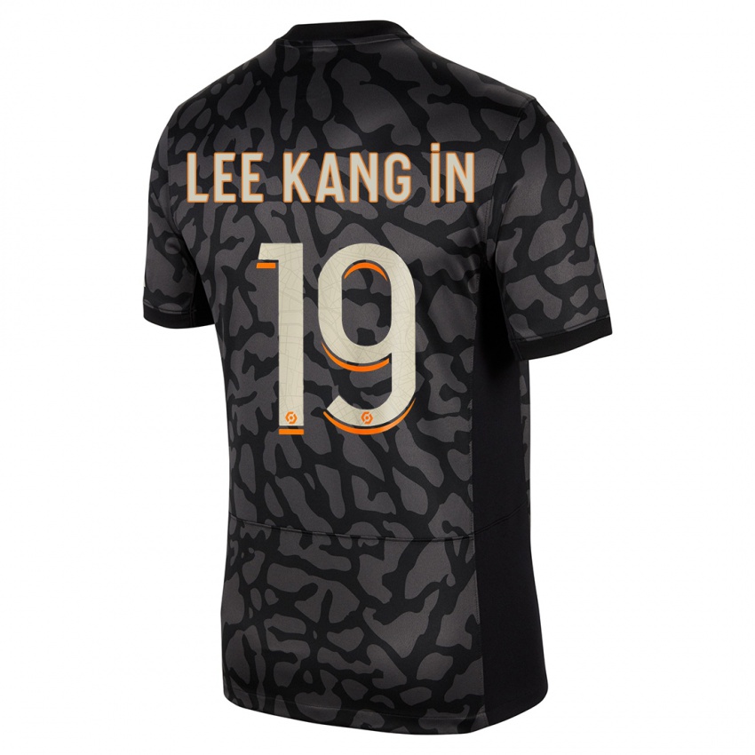 Kinderen Kang-In Lee #19 Zwart Thuisshirt Derde Tenue 2023/24 T-Shirt België