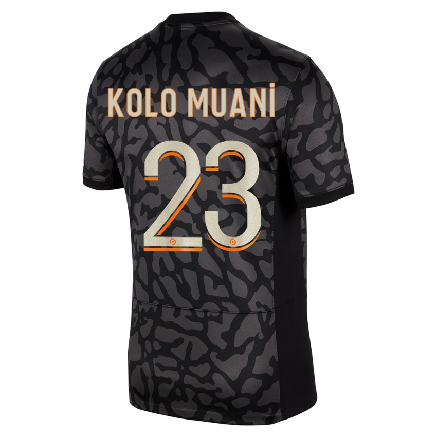 Kinderen Randal Kolo Muani #23 Zwart Thuisshirt Derde Tenue 2023/24 T-Shirt België