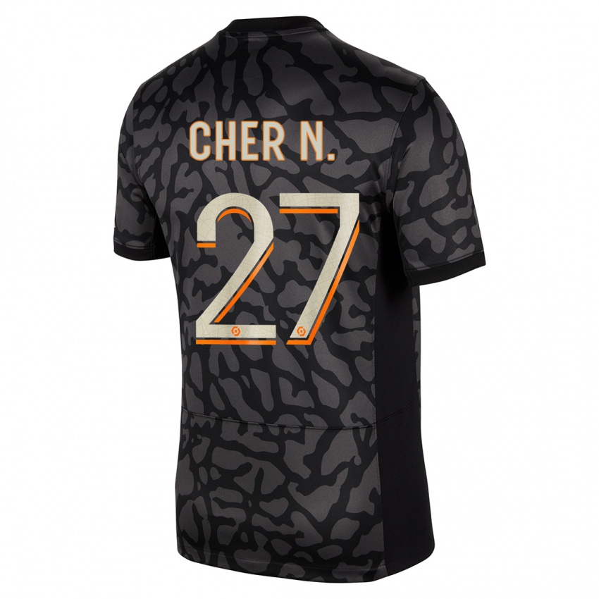 Kinderen Cher Ndour #27 Zwart Thuisshirt Derde Tenue 2023/24 T-Shirt België