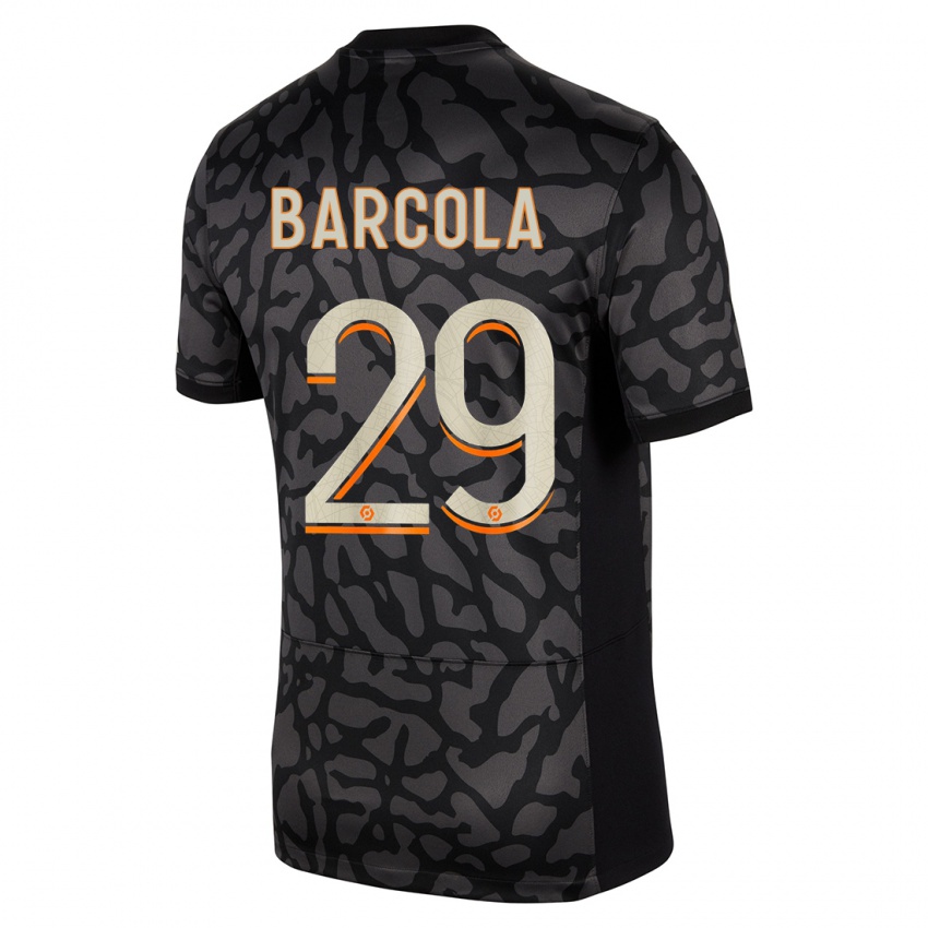 Kinderen Bradley Barcola #29 Zwart Thuisshirt Derde Tenue 2023/24 T-Shirt België