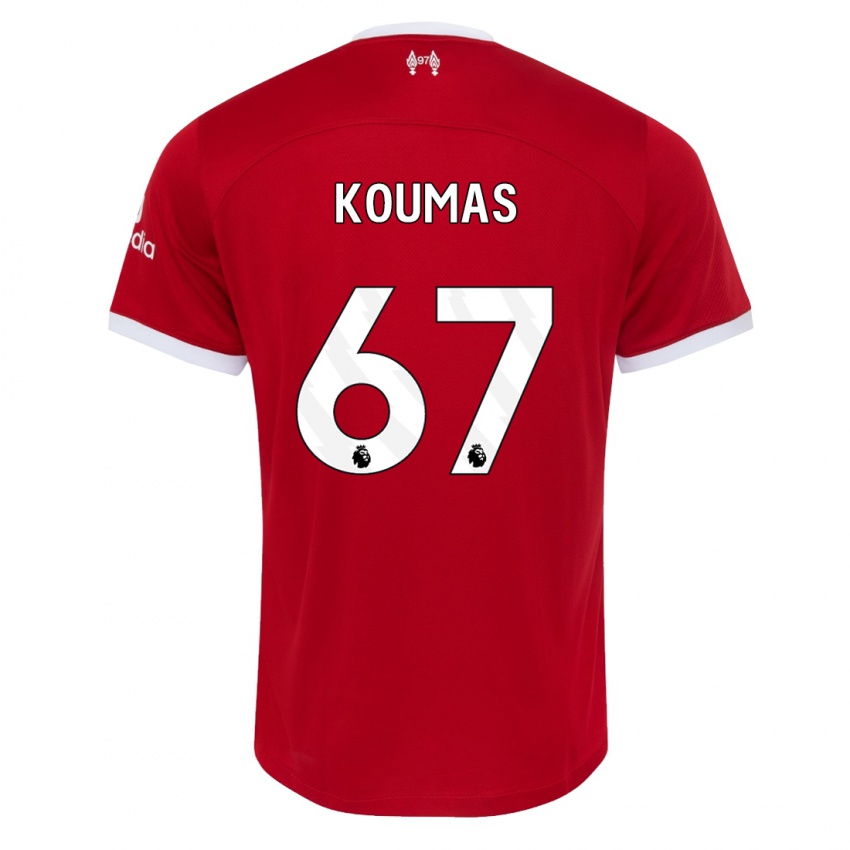 Homme Maillot Lewis Koumas #67 Rouge Tenues Domicile 2023/24 T-Shirt Belgique