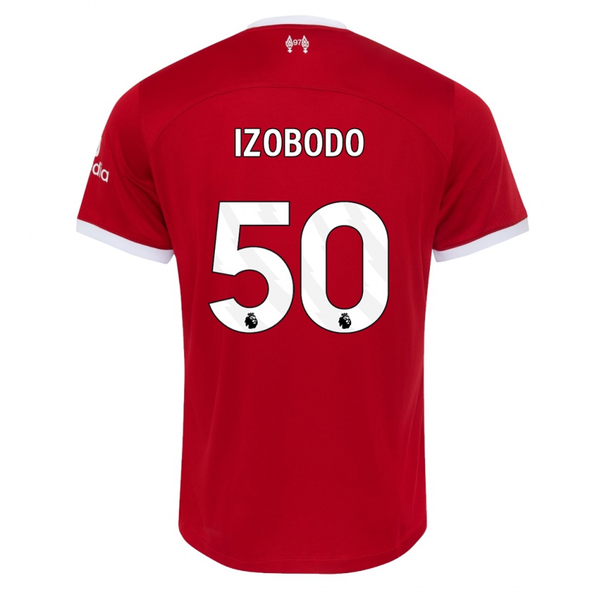 Homme Maillot Elijah Izobodo John #50 Rouge Tenues Domicile 2023/24 T-Shirt Belgique