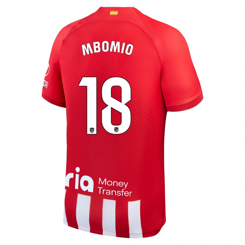 Heren Rony Mbomio #18 Rood Wit Thuisshirt Thuistenue 2023/24 T-Shirt België