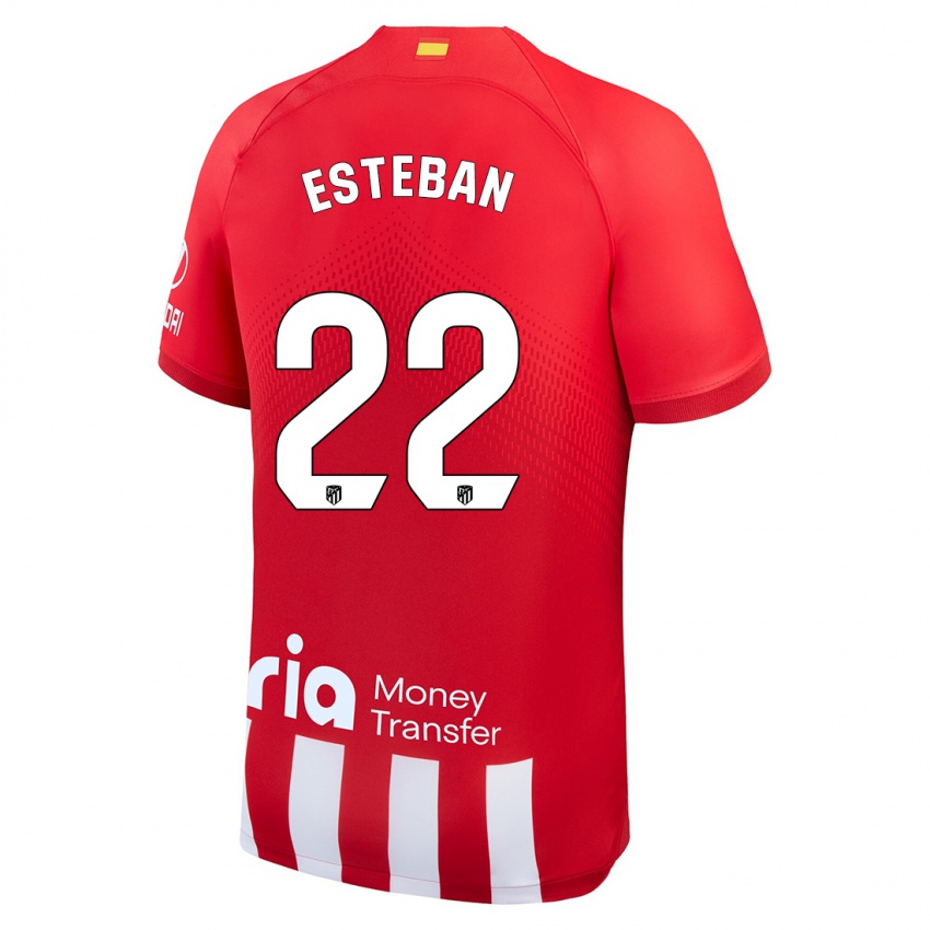Heren Paco Esteban #22 Rood Wit Thuisshirt Thuistenue 2023/24 T-Shirt België