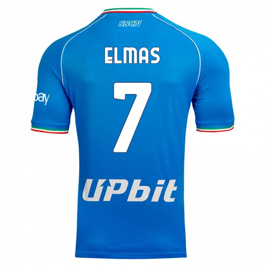 Heren Eljif Elmas #7 Hemelsblauw Thuisshirt Thuistenue 2023/24 T-Shirt België