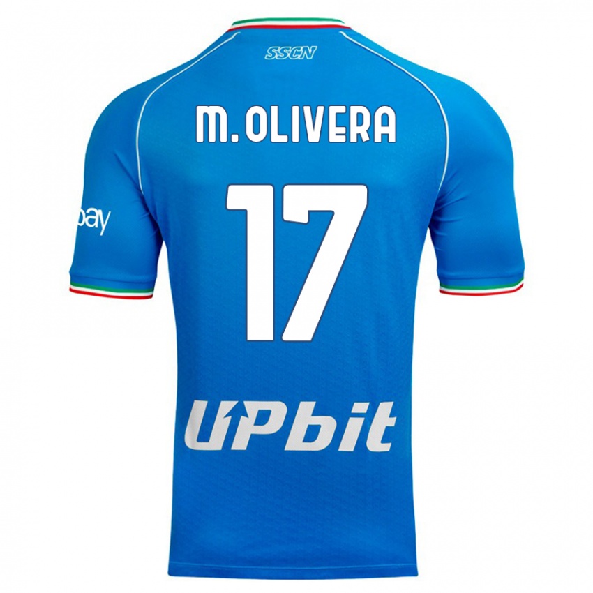 Heren Mathias Olivera #17 Hemelsblauw Thuisshirt Thuistenue 2023/24 T-Shirt België