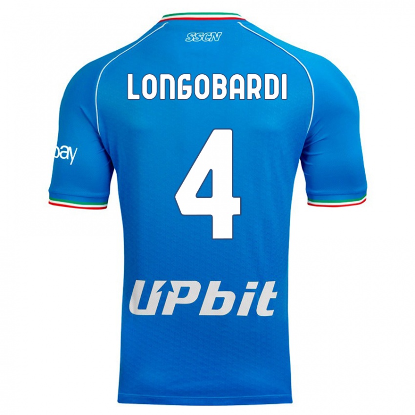 Heren Salvatore Longobardi #4 Hemelsblauw Thuisshirt Thuistenue 2023/24 T-Shirt België