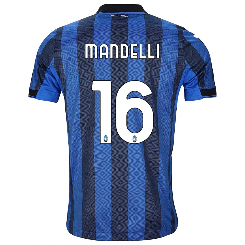 Homme Maillot Giulia Mandelli #16 Noir Bleu Tenues Domicile 2023/24 T-Shirt Belgique