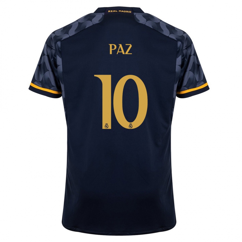 Heren Nico Paz #10 Donkerblauw Uitshirt Uittenue 2023/24 T-Shirt België