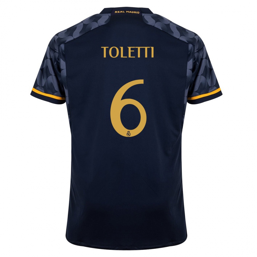 Homme Maillot Sandie Toletti #6 Bleu Foncé Tenues Extérieur 2023/24 T-Shirt Belgique
