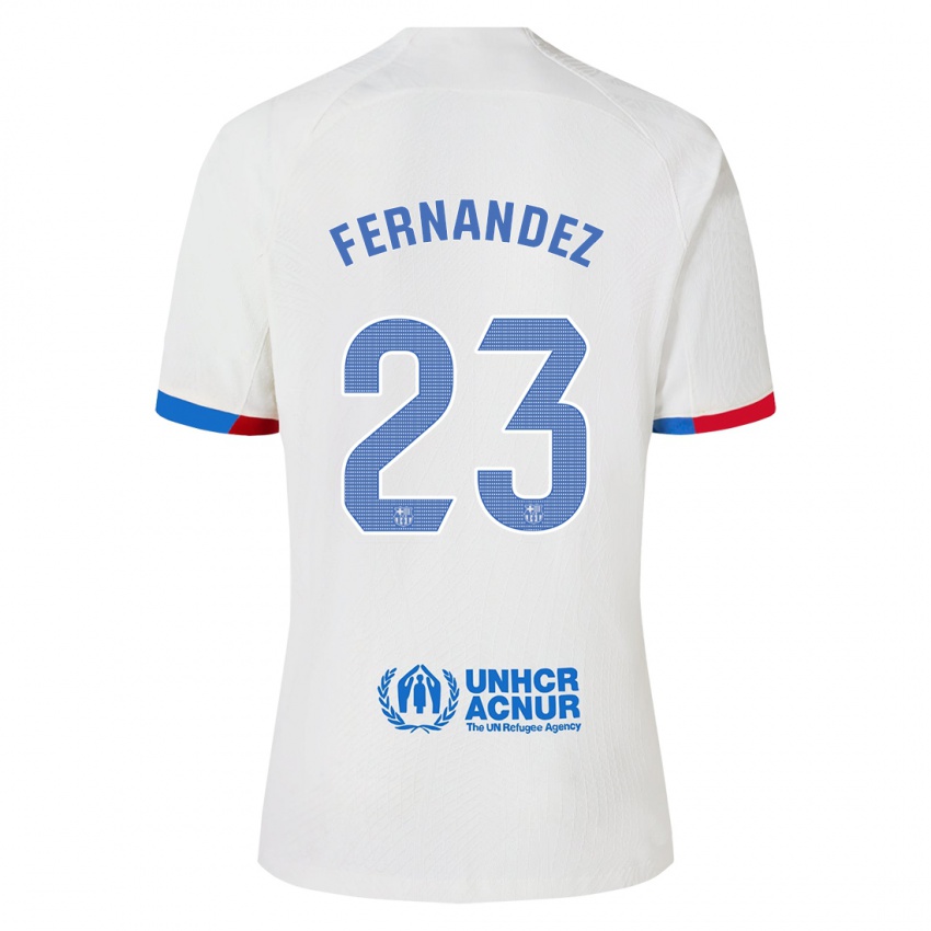Homme Maillot Pelayo Fernandez #23 Blanc Tenues Extérieur 2023/24 T-Shirt Belgique