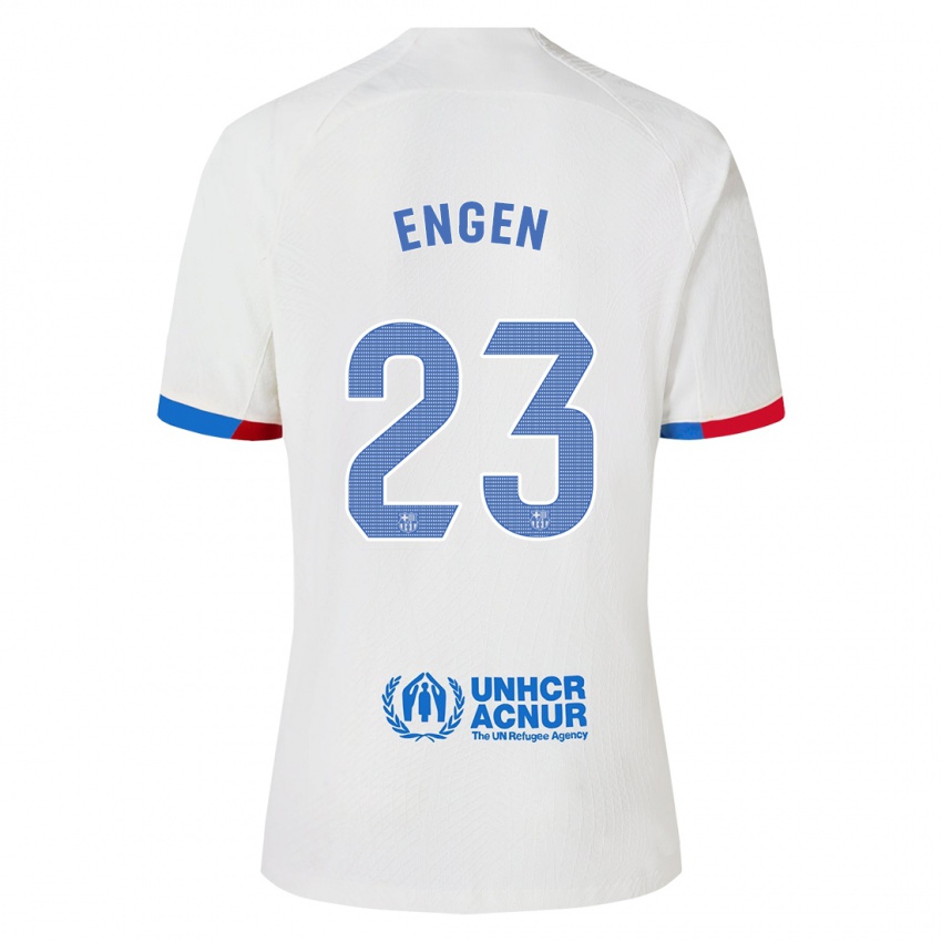 Homme Maillot Ingrid Engen #23 Blanc Tenues Extérieur 2023/24 T-Shirt Belgique