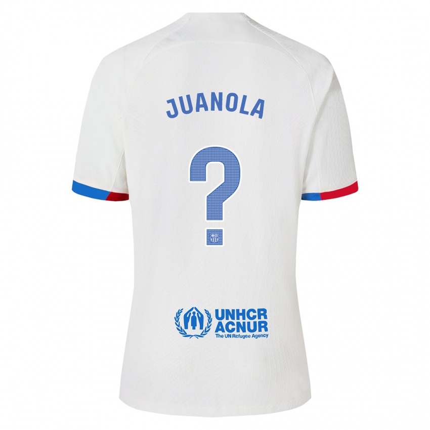 Homme Maillot Mika Juanola #0 Blanc Tenues Extérieur 2023/24 T-Shirt Belgique