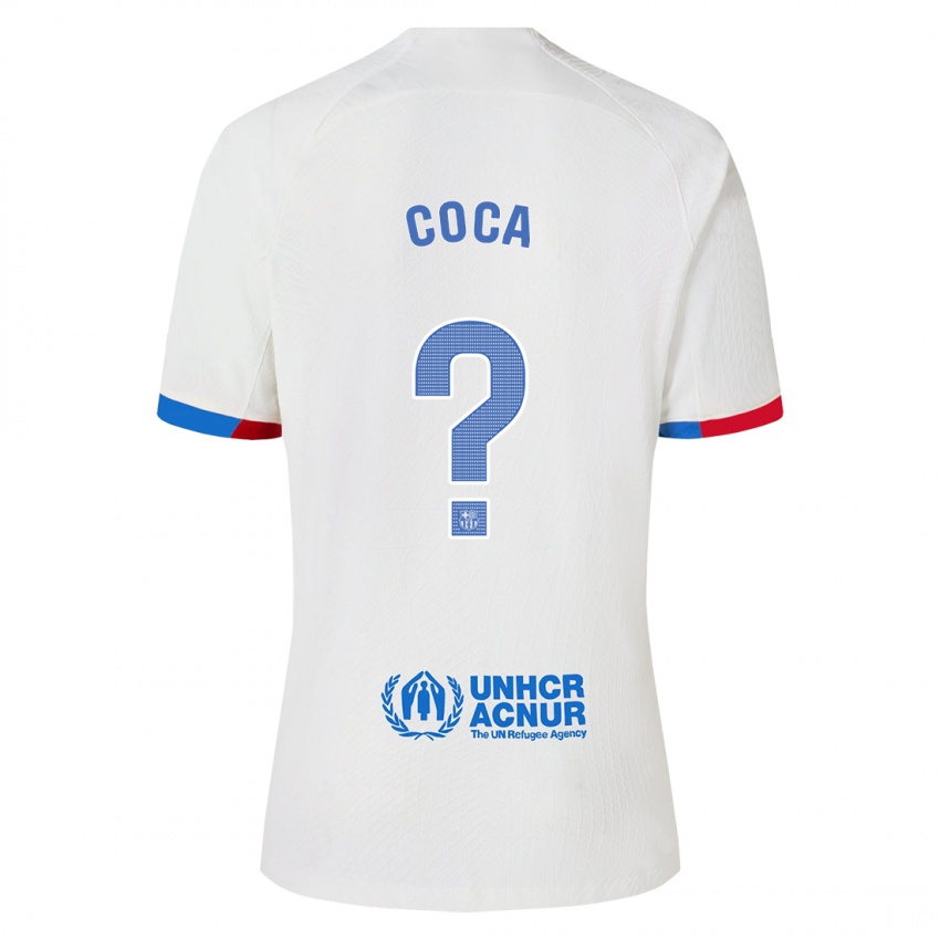 Homme Maillot Jordi Coca #0 Blanc Tenues Extérieur 2023/24 T-Shirt Belgique