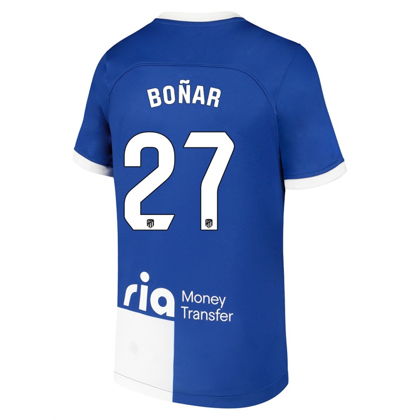 Heren Javier Boñar #27 Blauw Wit Uitshirt Uittenue 2023/24 T-Shirt België