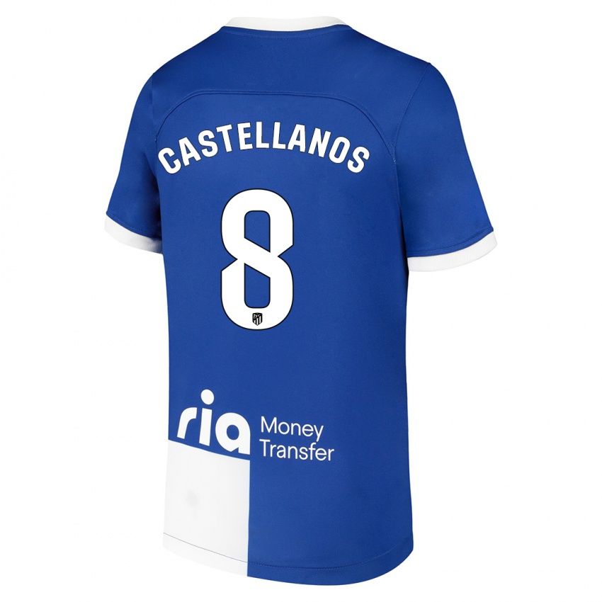 Heren Jorge Castellanos #8 Blauw Wit Uitshirt Uittenue 2023/24 T-Shirt België