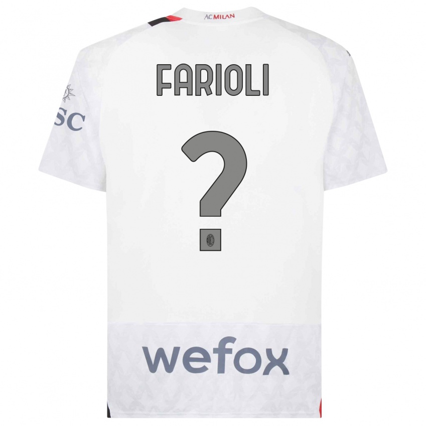 Heren Simone Farioli #0 Wit Uitshirt Uittenue 2023/24 T-Shirt België
