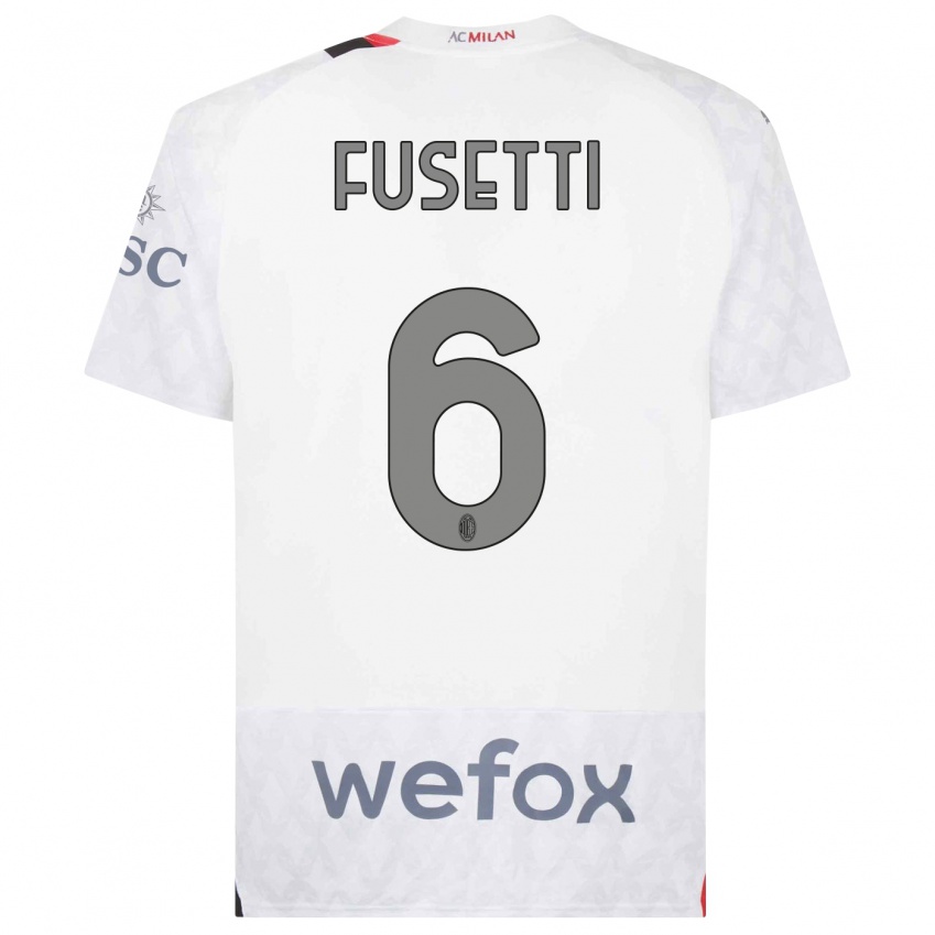 Heren Laura Fusetti #6 Wit Uitshirt Uittenue 2023/24 T-Shirt België