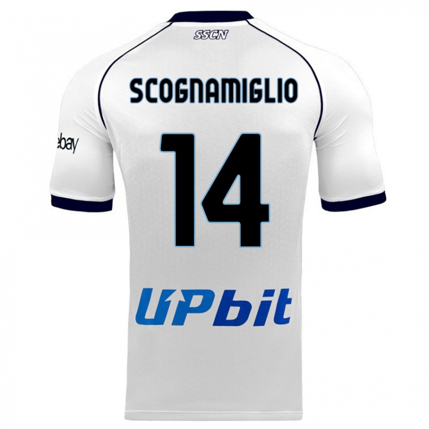 Heren Fabio Scognamiglio #14 Wit Uitshirt Uittenue 2023/24 T-Shirt België
