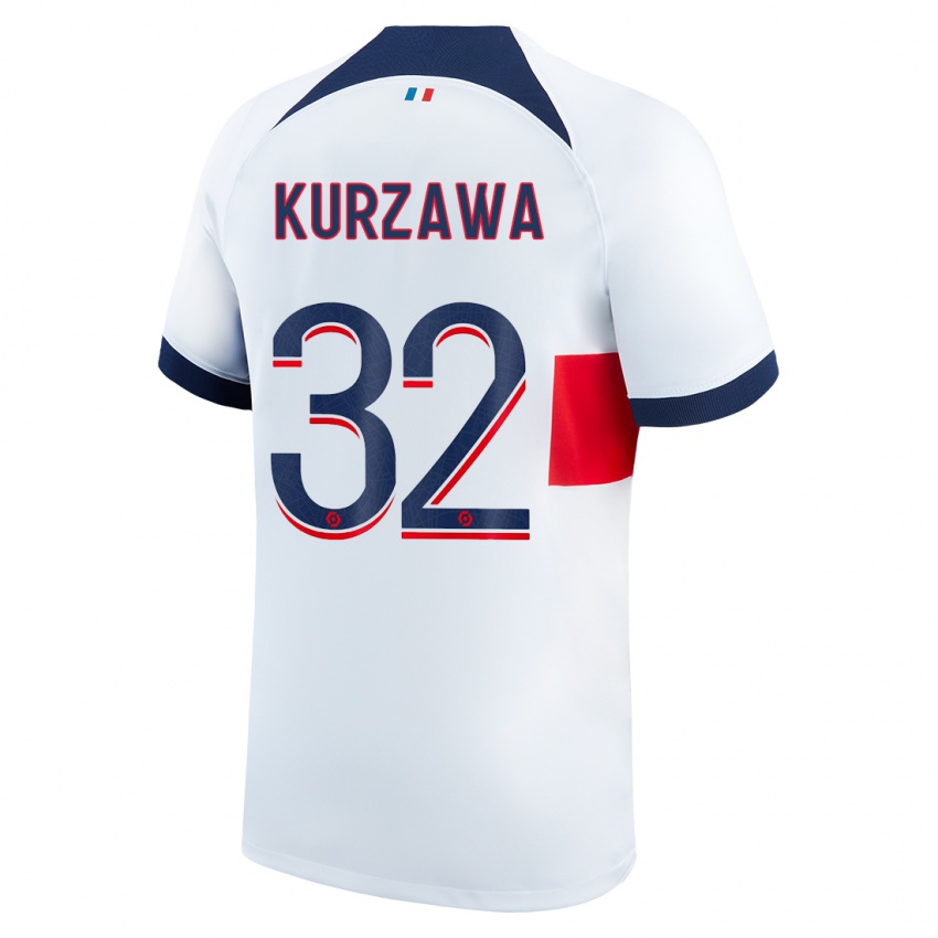 Heren Layvin Kurzawa #32 Wit Uitshirt Uittenue 2023/24 T-Shirt België