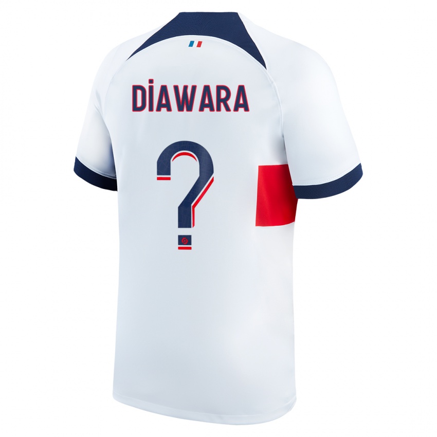 Heren Lahna Diawara #0 Wit Uitshirt Uittenue 2023/24 T-Shirt België