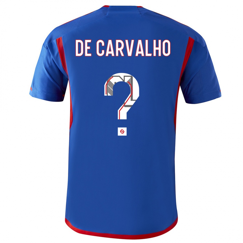 Heren Mathys De Carvalho #0 Blauw Rood Uitshirt Uittenue 2023/24 T-Shirt België