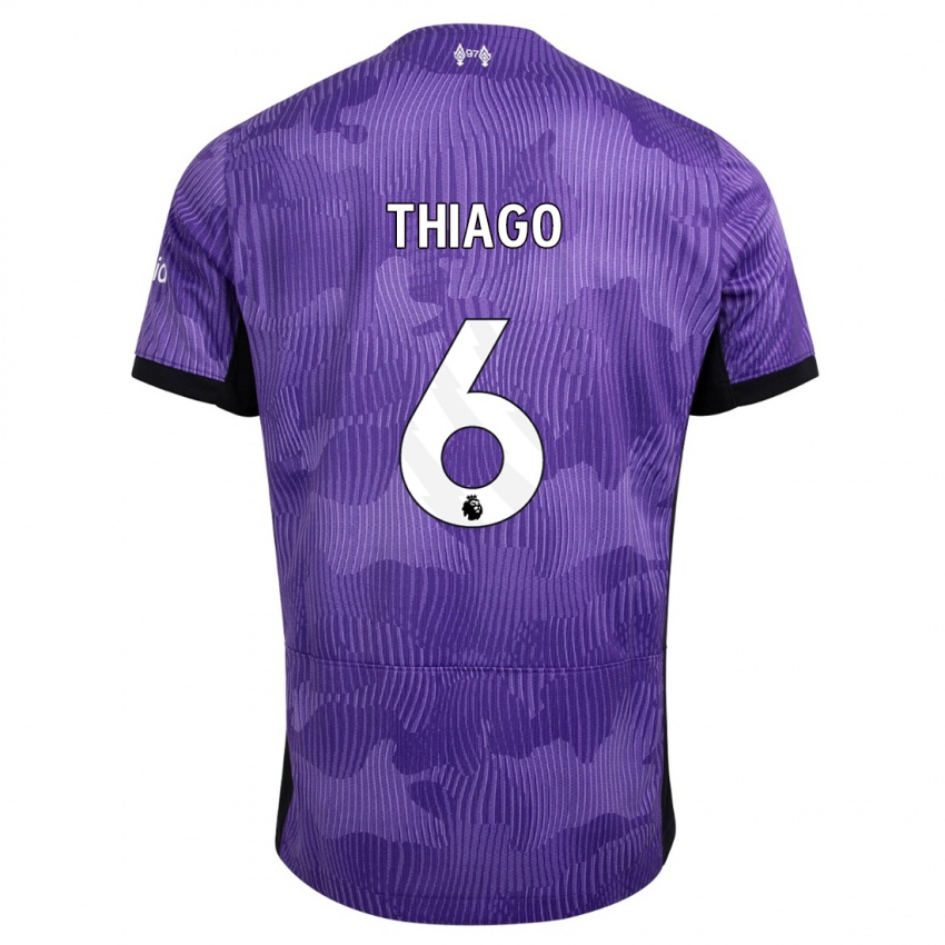 Homme Maillot Thiago #6 Violet Troisieme 2023/24 T-Shirt Belgique