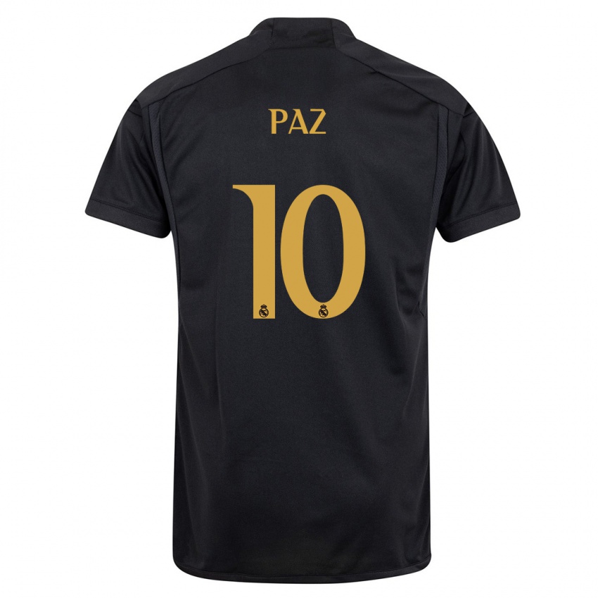 Heren Nico Paz #10 Zwart Thuisshirt Derde Tenue 2023/24 T-Shirt België