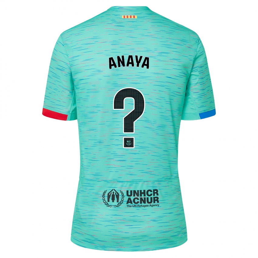 Homme Maillot Joan Anaya #0 Aqua Clair Troisieme 2023/24 T-Shirt Belgique