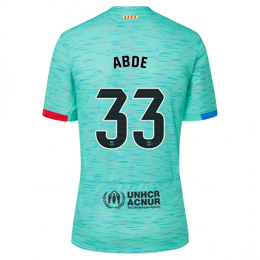Homme Maillot Ez Abde #33 Aqua Clair Troisieme 2023/24 T-Shirt Belgique
