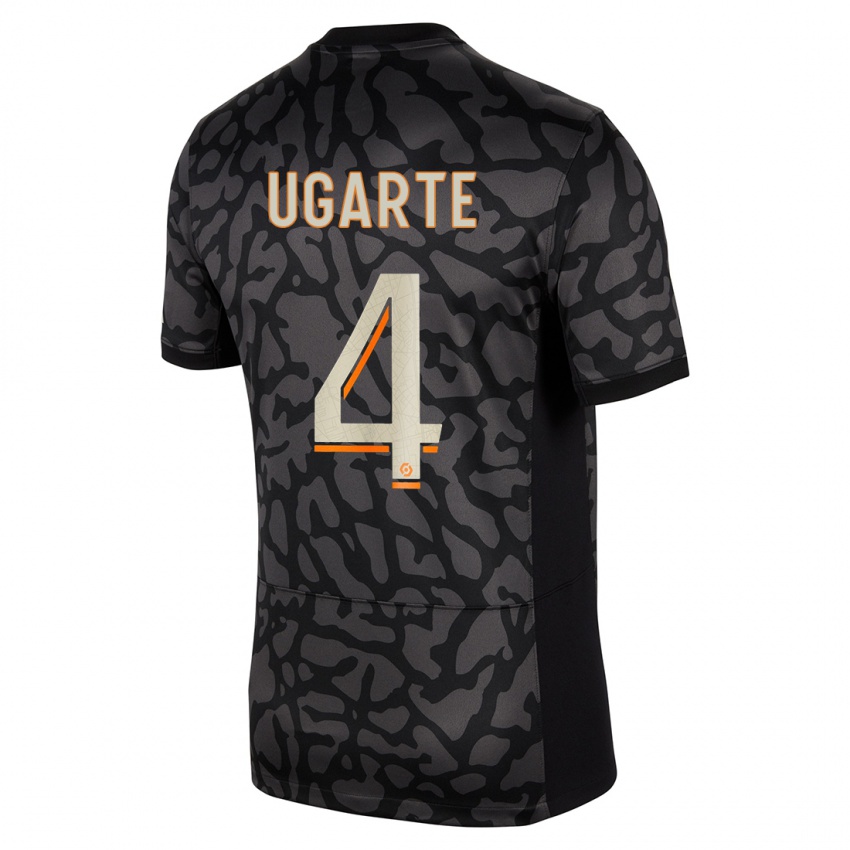 Heren Manuel Ugarte #4 Zwart Thuisshirt Derde Tenue 2023/24 T-Shirt België