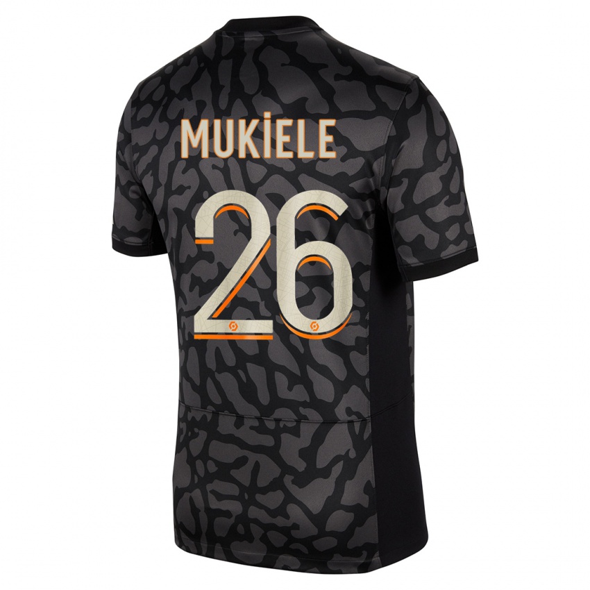 Heren Nordi Mukiele #26 Zwart Thuisshirt Derde Tenue 2023/24 T-Shirt België