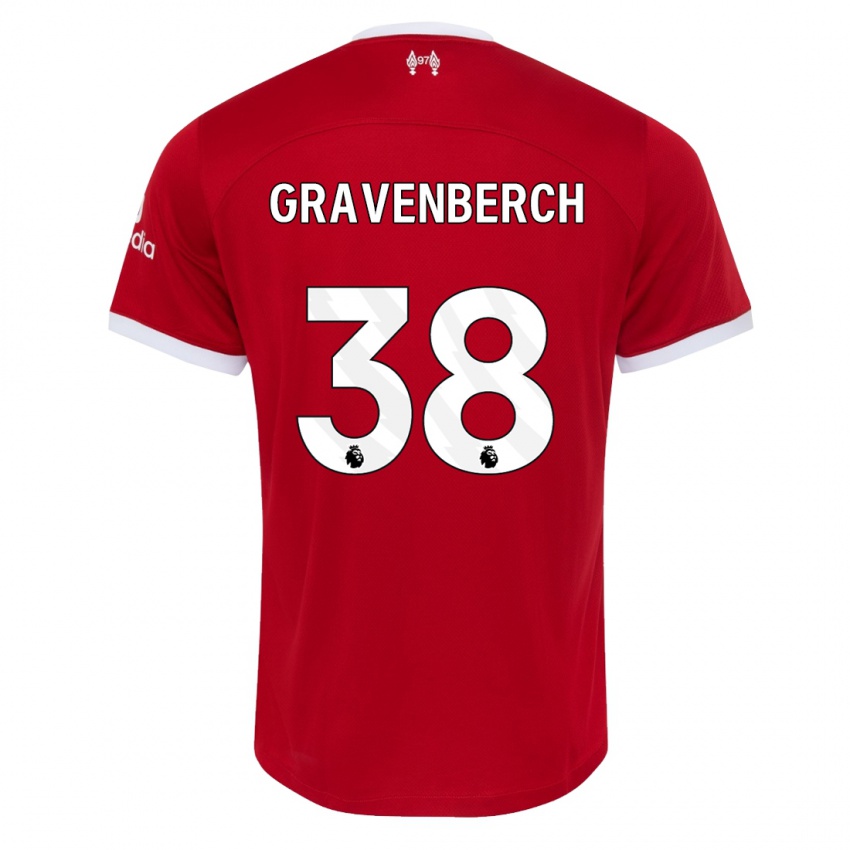 Dames Ryan Gravenberch #38 Rood Thuisshirt Thuistenue 2023/24 T-Shirt België