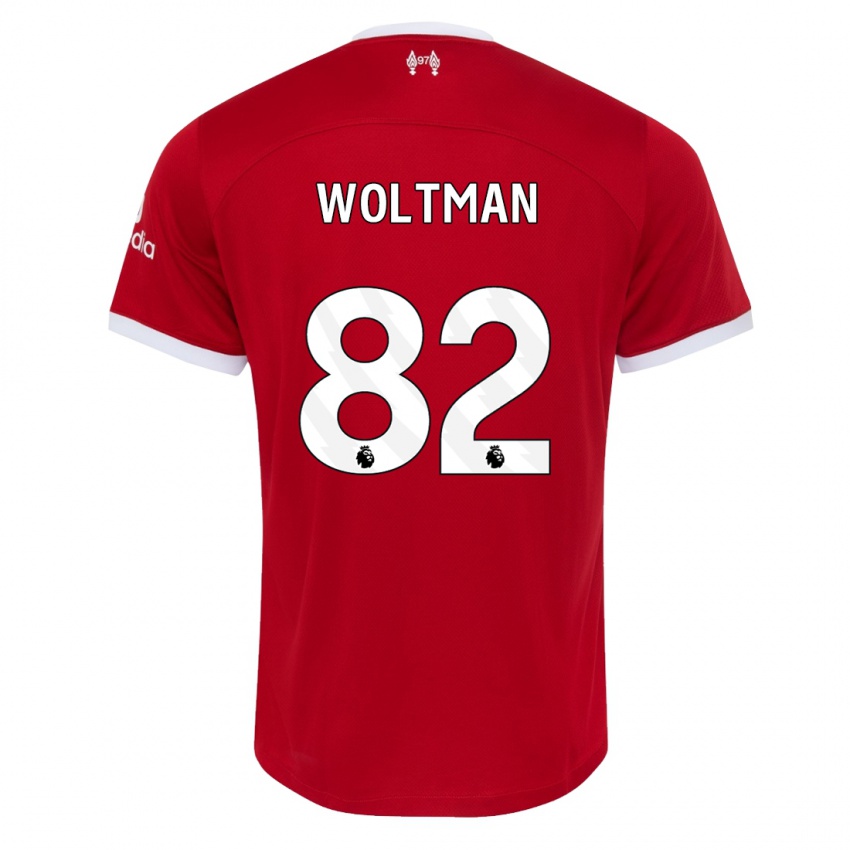 Dames Max Woltman #82 Rood Thuisshirt Thuistenue 2023/24 T-Shirt België