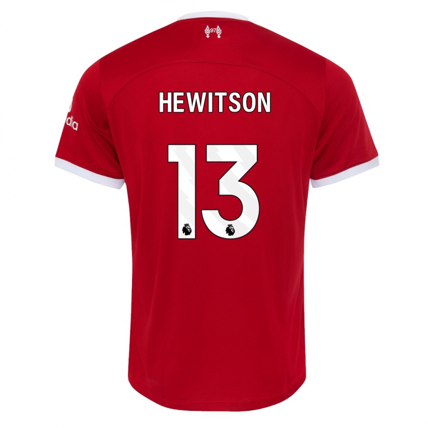 Dames Luke Hewitson #13 Rood Thuisshirt Thuistenue 2023/24 T-Shirt België