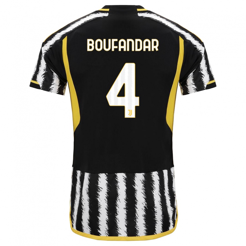 Dames Adam Boufandar #4 Zwart Wit Thuisshirt Thuistenue 2023/24 T-Shirt België