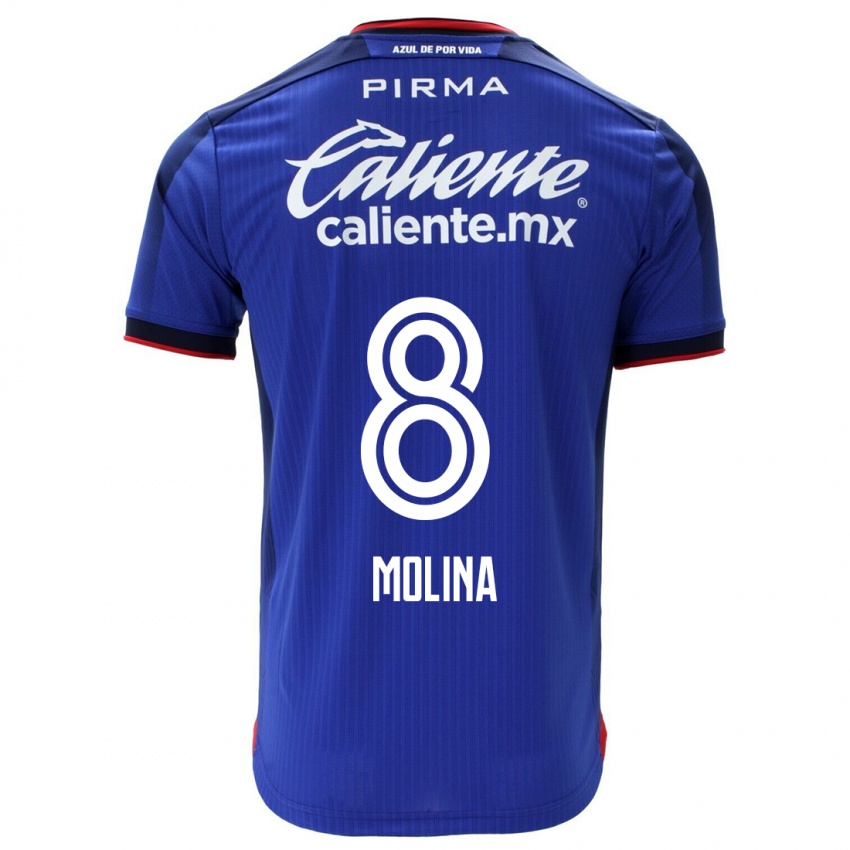 Femme Maillot Dalia Molina #8 Bleu Tenues Domicile 2023/24 T-Shirt Belgique