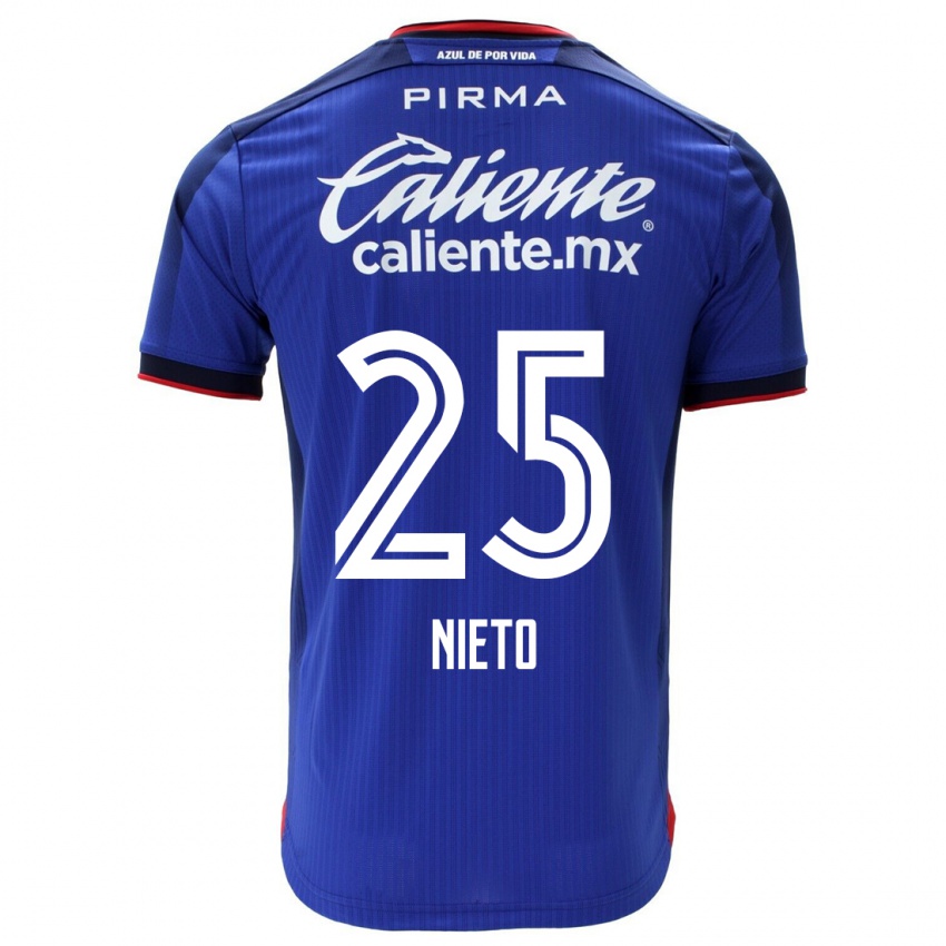 Femme Maillot Natsidieli Nieto #25 Bleu Tenues Domicile 2023/24 T-Shirt Belgique