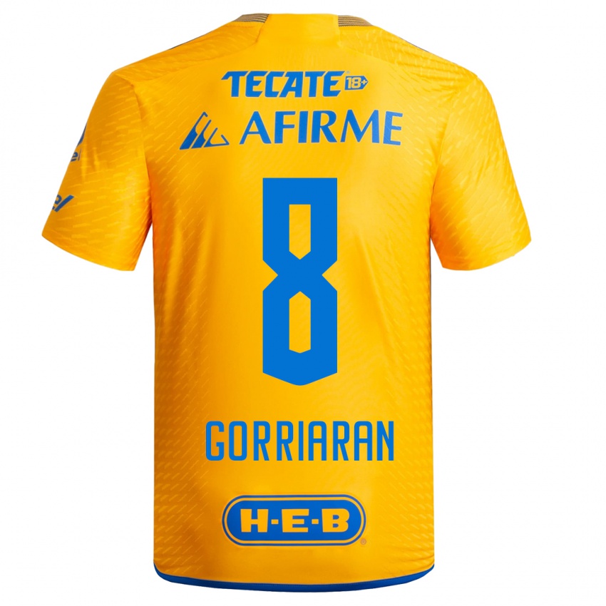 Dames Fernando Gorriaran #8 Geel Thuisshirt Thuistenue 2023/24 T-Shirt België