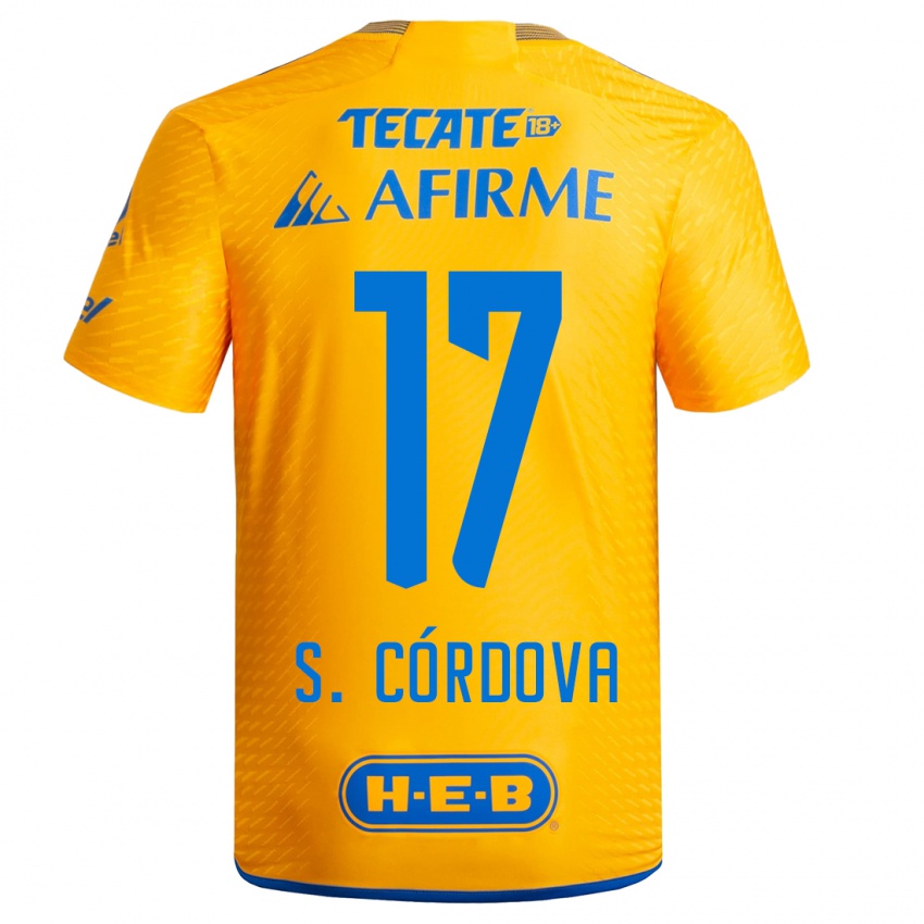 Dames Sebastian Cordova #17 Geel Thuisshirt Thuistenue 2023/24 T-Shirt België
