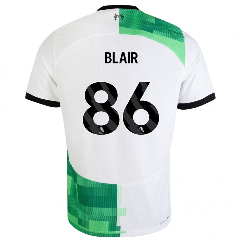 Femme Maillot Harvey Blair #86 Blanc Vert Tenues Extérieur 2023/24 T-Shirt Belgique
