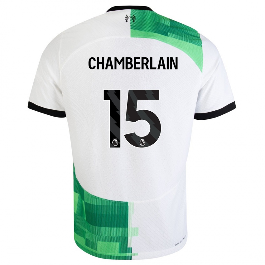 Dames Alex Oxlade Chamberlain #15 Wit Groen Uitshirt Uittenue 2023/24 T-Shirt België