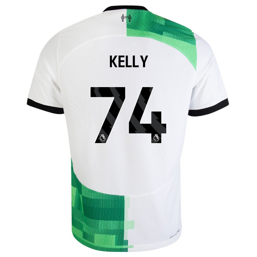 Femme Maillot Oscar Kelly #74 Blanc Vert Tenues Extérieur 2023/24 T-Shirt Belgique