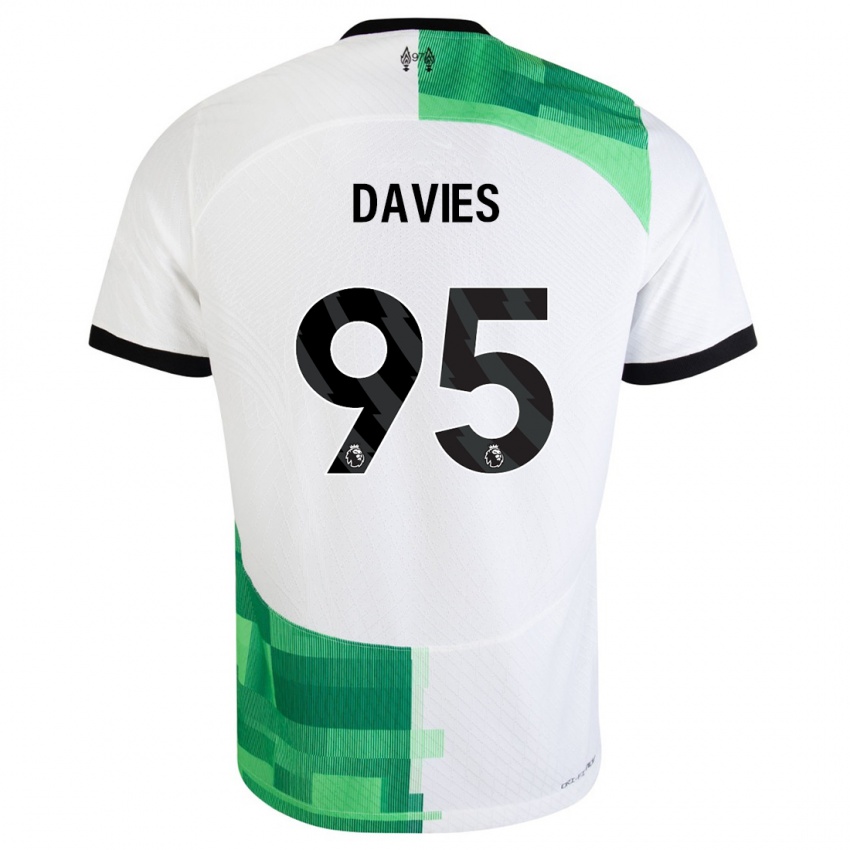 Femme Maillot Harvey Davies #95 Blanc Vert Tenues Extérieur 2023/24 T-Shirt Belgique