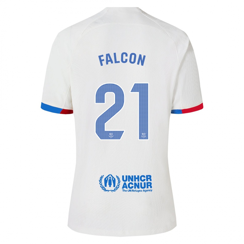 Femme Maillot Andrea Falcon #21 Blanc Tenues Extérieur 2023/24 T-Shirt Belgique