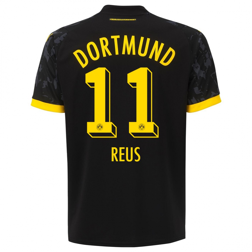 Damen Marco Reus #11 Schwarz Auswärtstrikot Trikot 2023/24 T-Shirt Belgien
