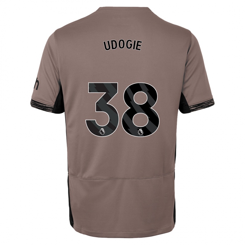 Dames Destiny Udogie #38 Donker Beige Thuisshirt Derde Tenue 2023/24 T-Shirt België