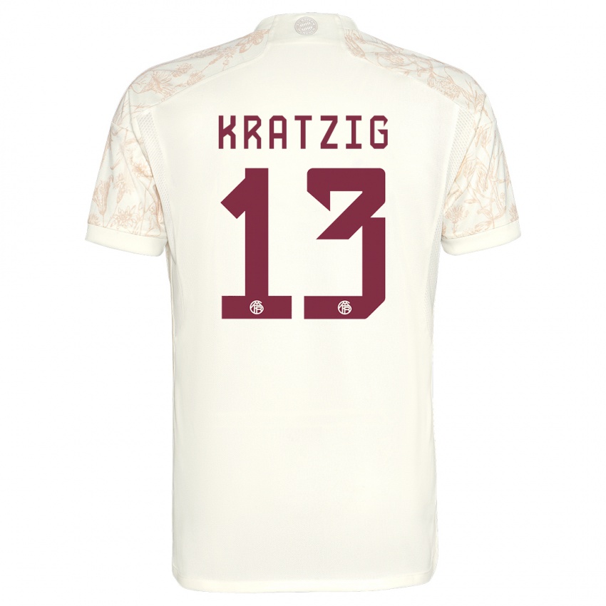 Femme Maillot Frans Kratzig #13 Blanc Cassé Troisieme 2023/24 T-Shirt Belgique
