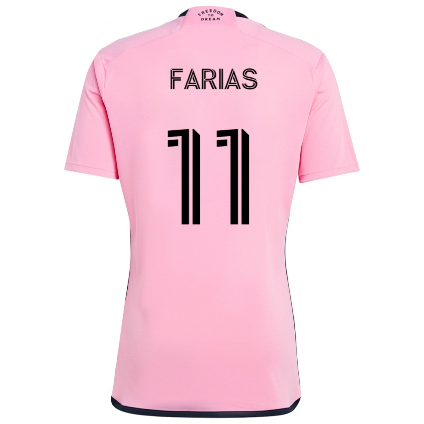 Kinderen Facundo Farías #11 Roze Thuisshirt Thuistenue 2024/25 T-Shirt België